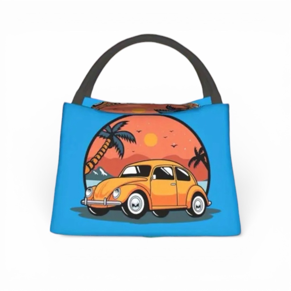 Retro Car Graphic Insulated Lunch Cooler Bag/NWT
